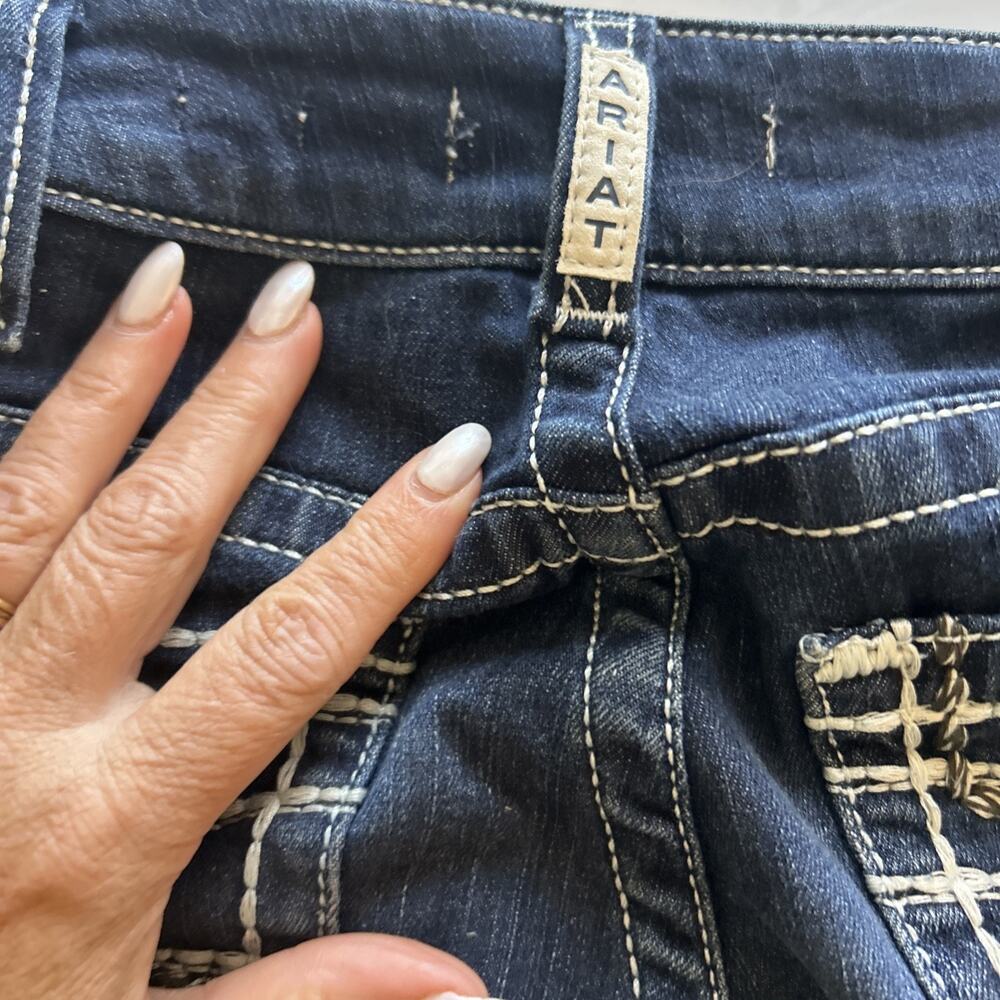 Ariat R.E.A.L. Mid Rise Stretch Entwined Boot Cut Denim Jean Marine NWOT 29R - Picture 10 of 16